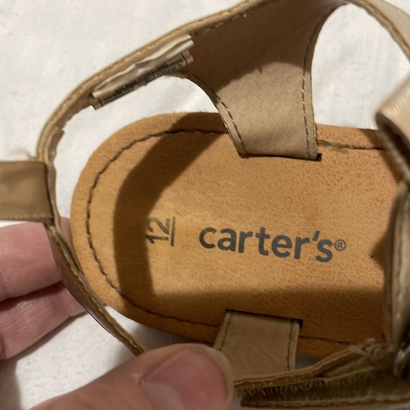 Carters 12 golden closed toe velcro ankle closure sandal in euc rubber soles - Picture 4 of 8